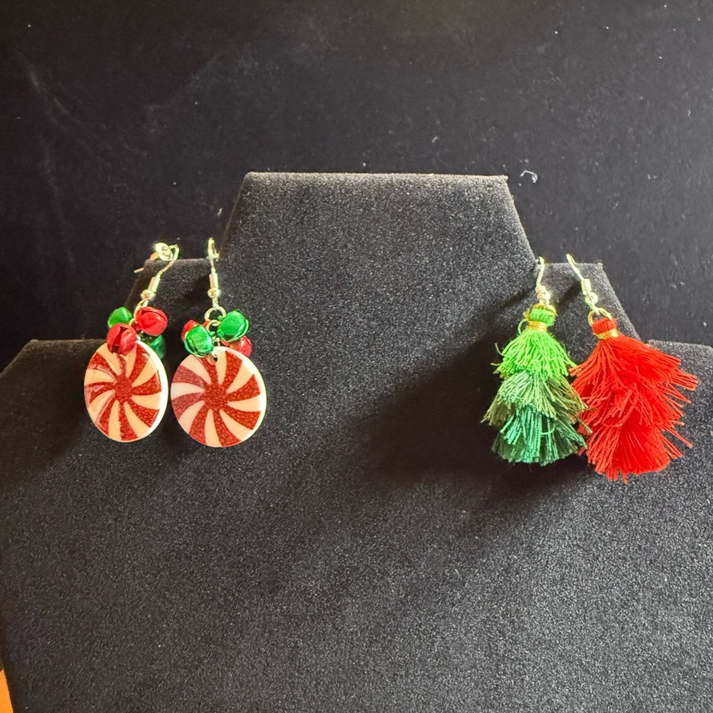 Festive Fashion Earrings Set of 2 pairs of Dangle Earrings